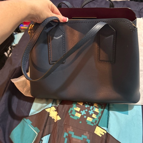 Marc Jacobs The Editor LARGE Leather Tote Crossbody Bag Navy - Picture 6 of 9